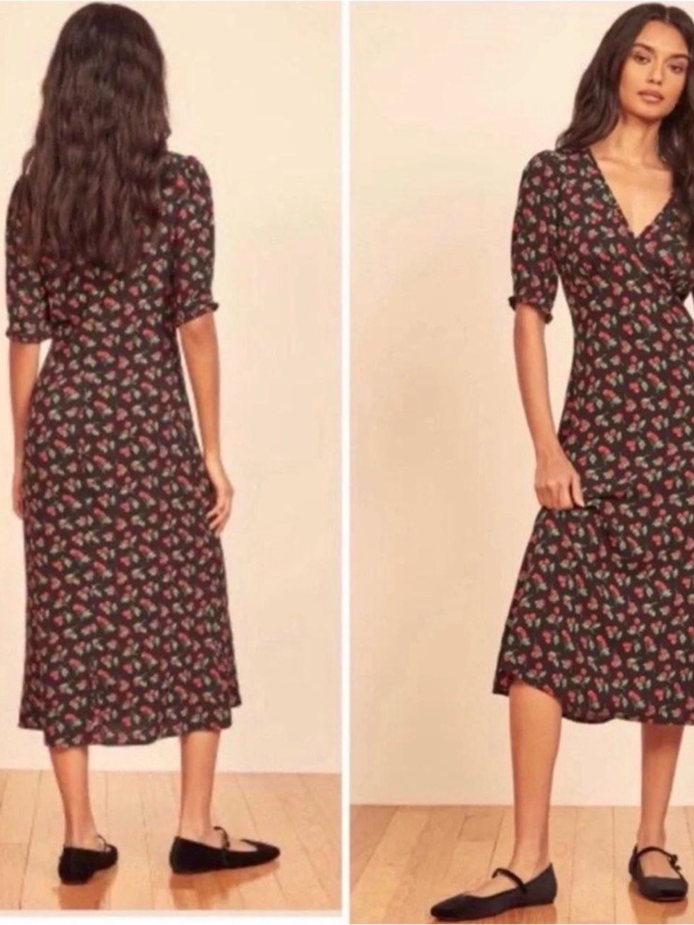 Reformation // Aila cherry print midi dress